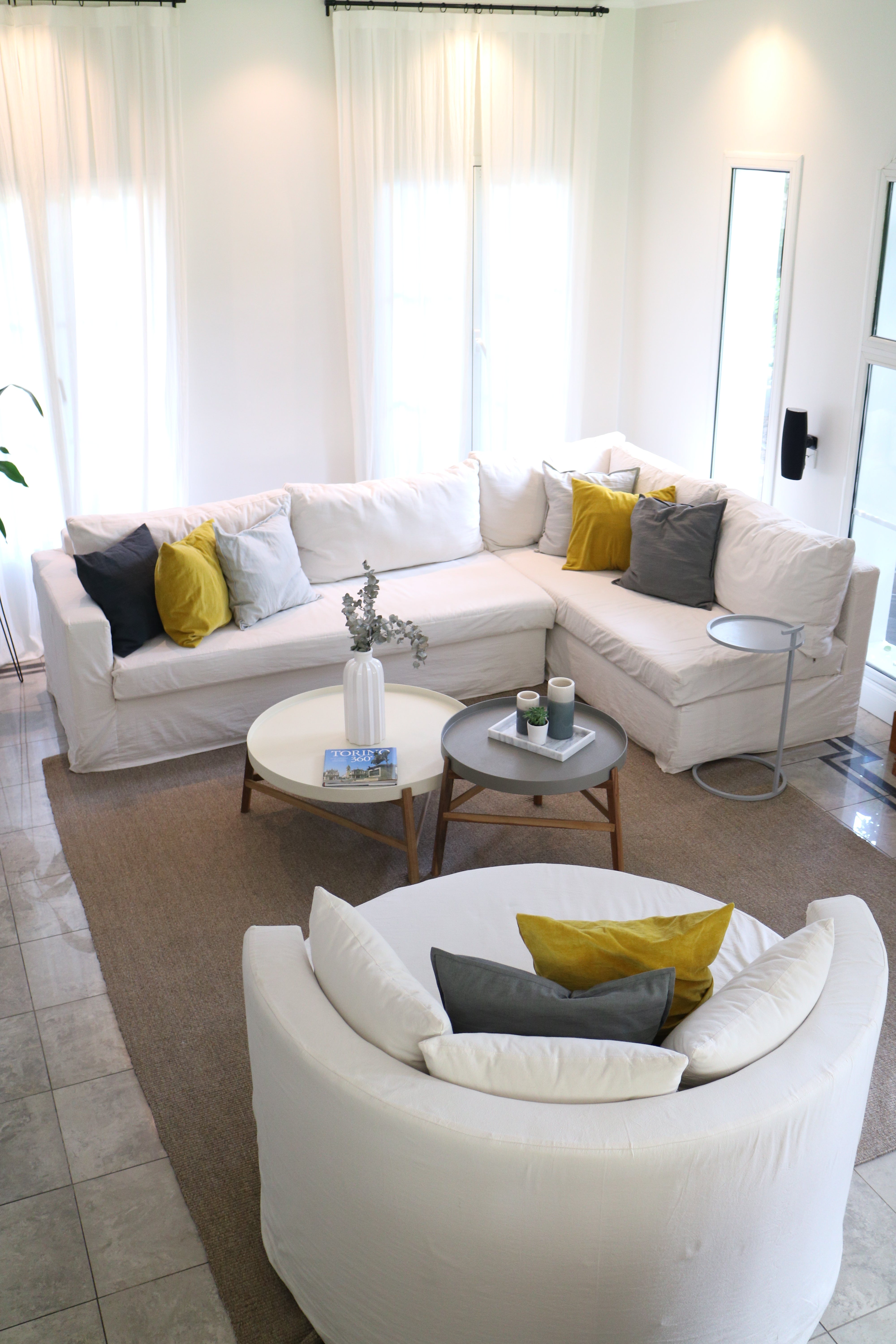 SOFA ESQUINERO FAMILY TAPIZADO EN LIENZO/CON FUNDA TUSSOR - 90 PROF