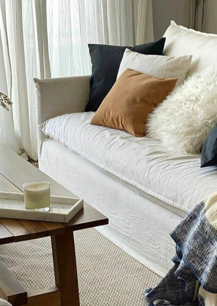 SOFA GHOST CON FUNDA NATURAL - TAPIZADO EN LIENZO - 1,00 PROF