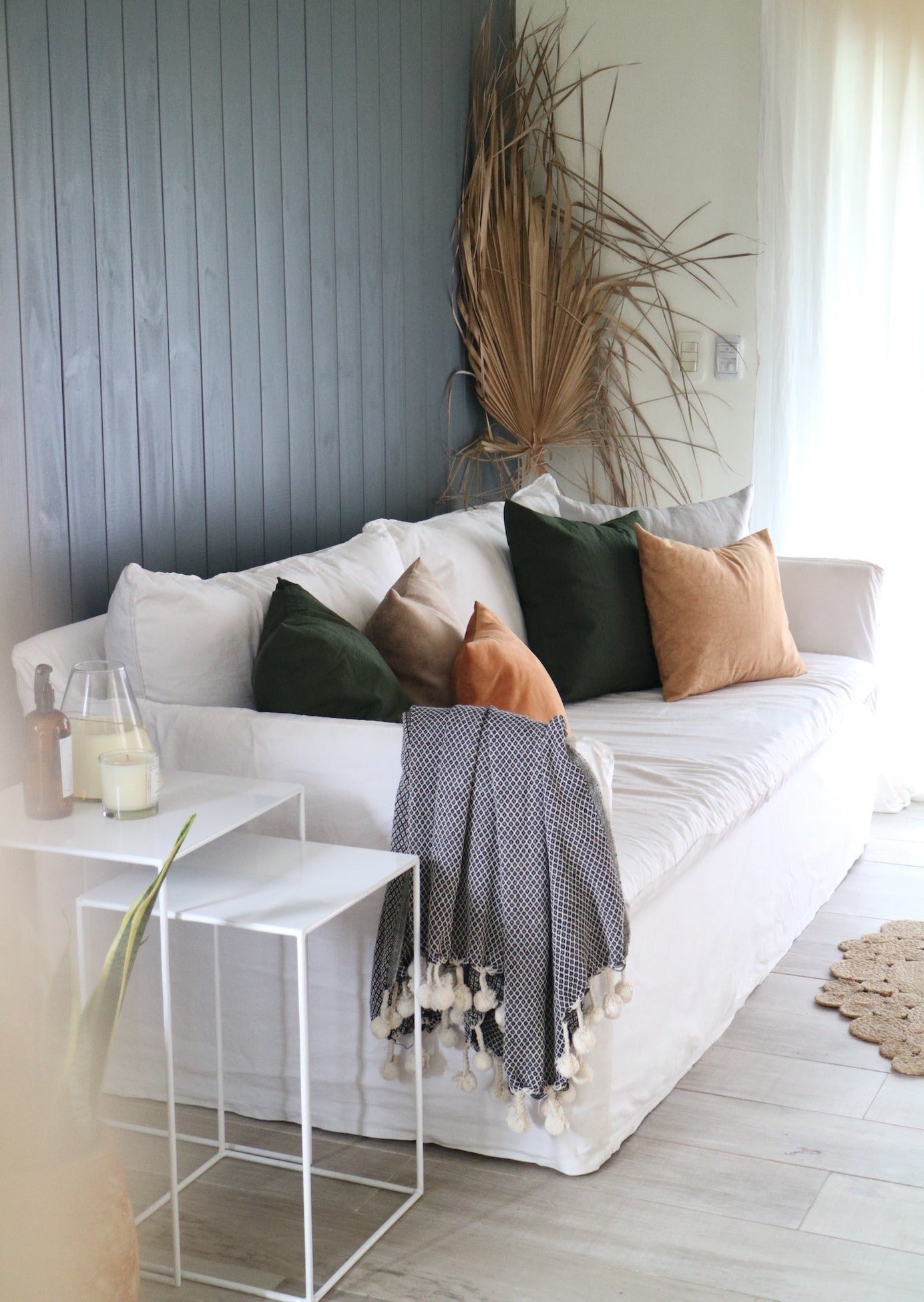 SOFA GHOST CON FUNDA NATURAL - TAPIZADO EN LIENZO - 90 PROF