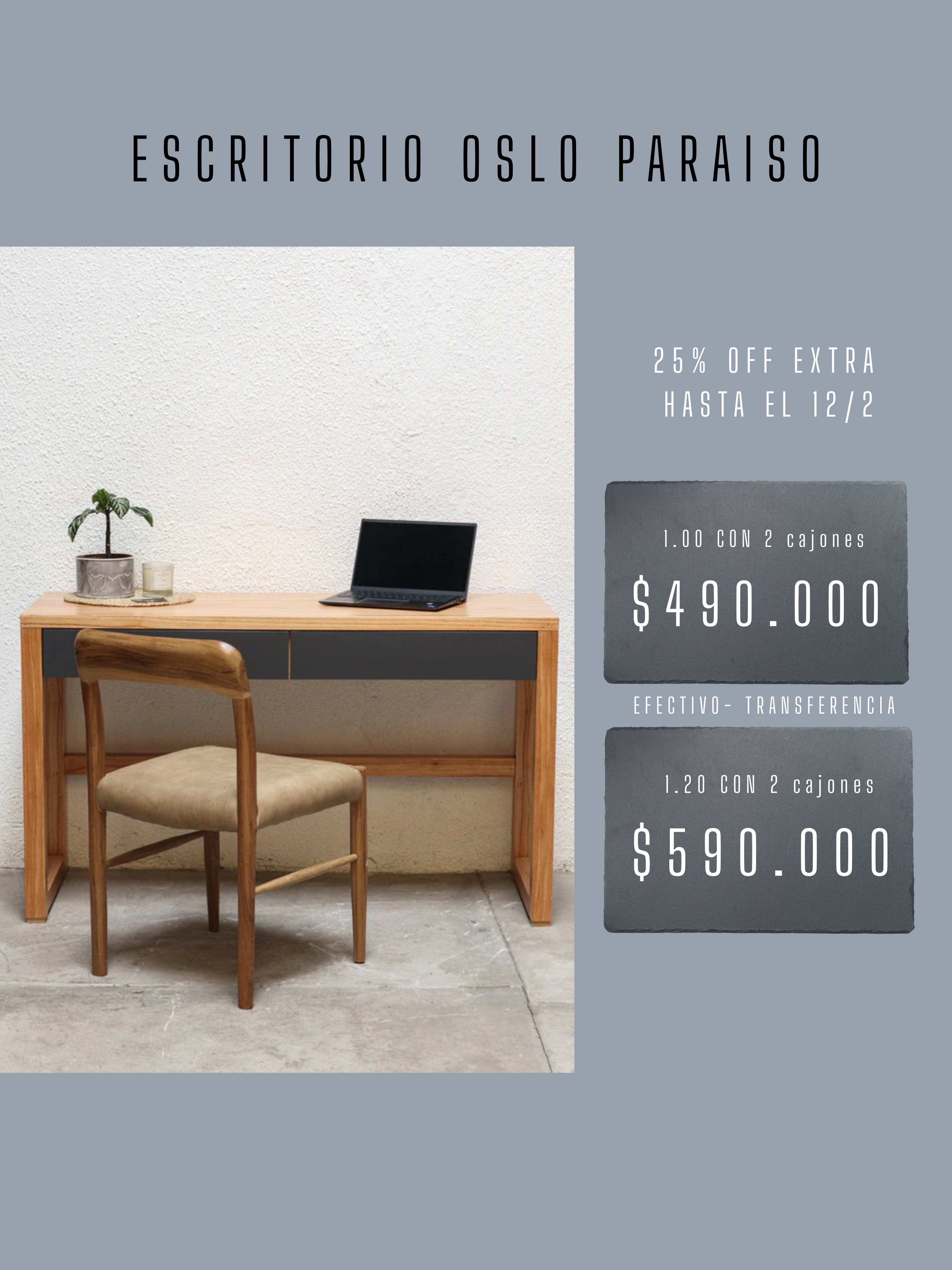 Escritorio Oslo Poliuretano Color Humo