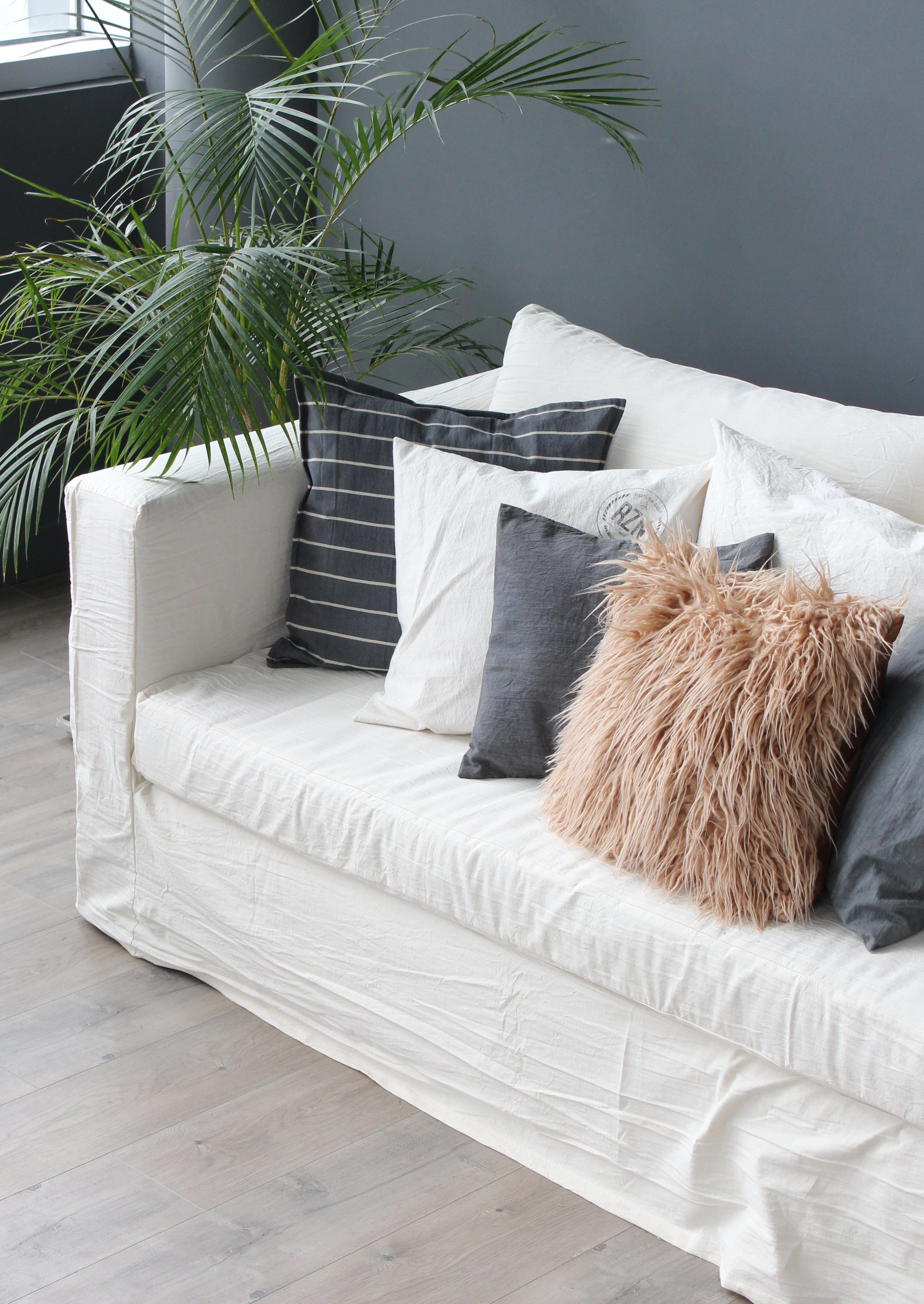 SOFA CUBO CON FUNDA - TAPIZADO EN LIENZO - 90 PROF