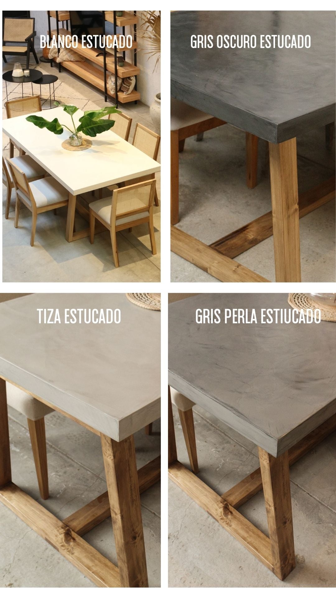 Mesa Oakland Base petiribi - tapa Microcemento